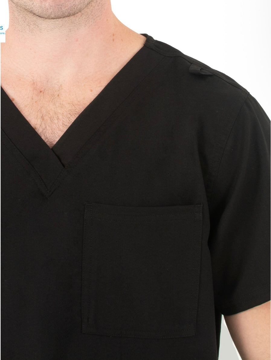 LifeThreads 2410 Men's V-Neck Top Black NWT
